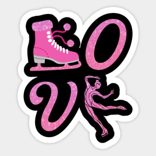 Love Skate Figure Skating Sticker